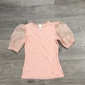 H&M Blush Pink Tee size XS petite women’s good condition blouse